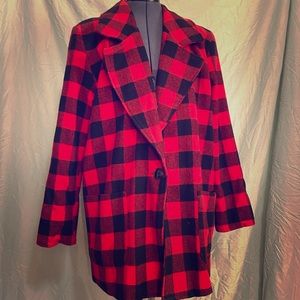 Tower plaid pea coat